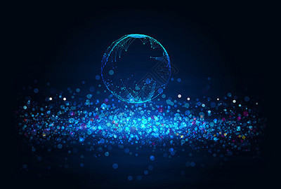 科技線條球信息技術藍色背景